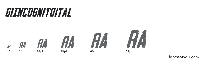 GiIncognitoital Font Sizes