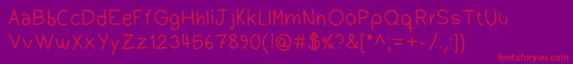 DuduCalligraphy-Schriftart – Rote Schriften auf violettem Hintergrund