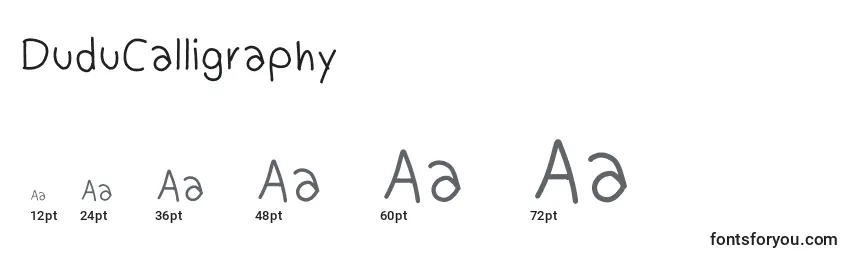 DuduCalligraphy Font Sizes