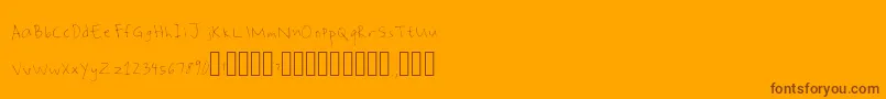フォントShaynesHandwriting – オレンジの背景に茶色のフォント
