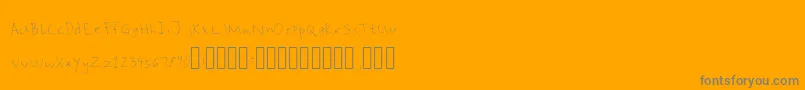 ShaynesHandwriting-Schriftart – Graue Schriften auf orangefarbenem Hintergrund