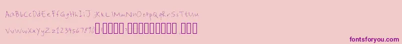 ShaynesHandwriting Font – Purple Fonts on Pink Background