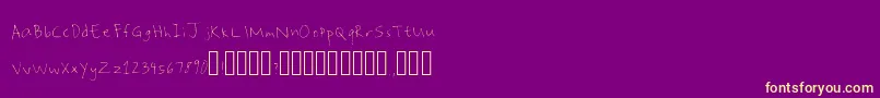 ShaynesHandwriting Font – Yellow Fonts on Purple Background