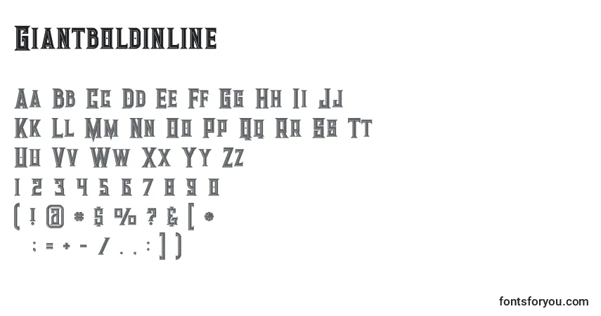 Fuente Giantboldinline - alfabeto, números, caracteres especiales
