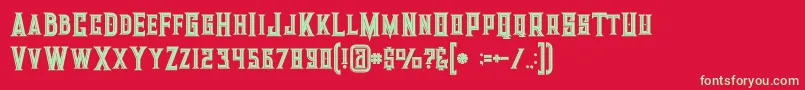 Giantboldinline Font – Green Fonts on Red Background