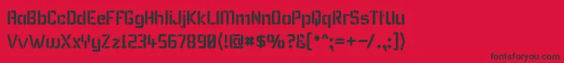 Fonte KarismaStencil – fontes pretas em um fundo vermelho