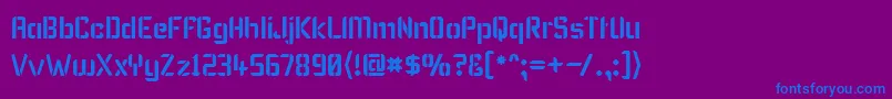 KarismaStencil Font – Blue Fonts on Purple Background
