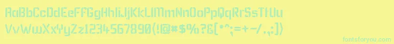 KarismaStencil Font – Green Fonts on Yellow Background