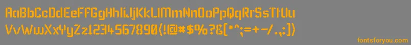 KarismaStencil Font – Orange Fonts on Gray Background