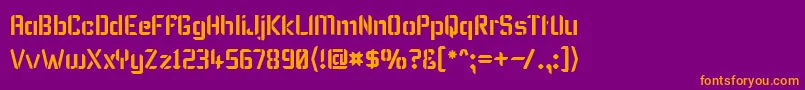 KarismaStencil Font – Orange Fonts on Purple Background