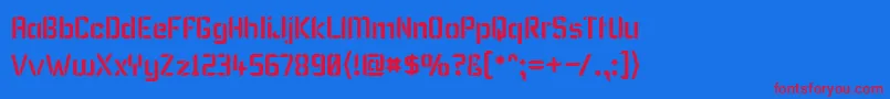 フォントKarismaStencil – 赤い文字の青い背景