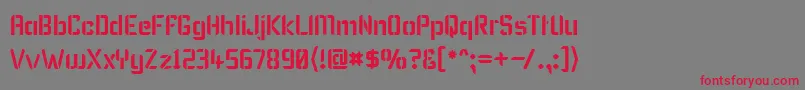 KarismaStencil Font – Red Fonts on Gray Background
