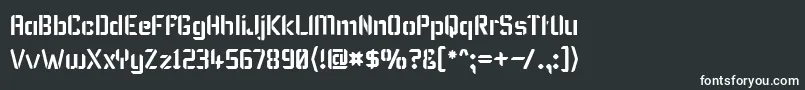 フォントKarismaStencil – 黒い背景に白い文字