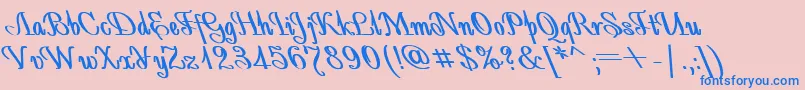 Weitere Informationen zur AntidecorBoldItalic-Schriftart AntidecorBoldItalic-Schriftart – Blaue Schriften auf rosa Hintergrund