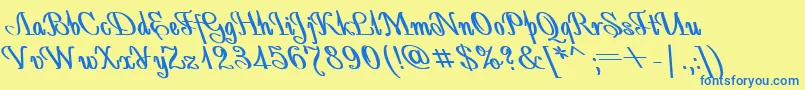 Шрифт AntidecorBoldItalic – синие шрифты на жёлтом фоне