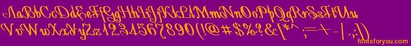 Więcej informacji o czcionce AntidecorBoldItalic Czcionka AntidecorBoldItalic – pomarańczowe czcionki na fioletowym tle