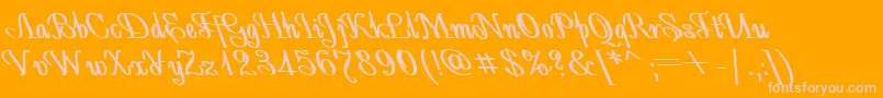 Więcej informacji o czcionce AntidecorBoldItalic Czcionka AntidecorBoldItalic – różowe czcionki na pomarańczowym tle