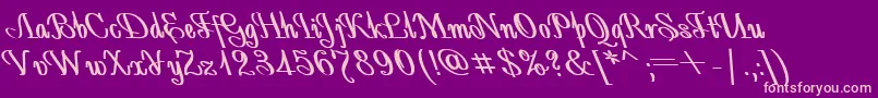 AntidecorBoldItalic-fontti – vaaleanpunaiset fontit violetilla taustalla