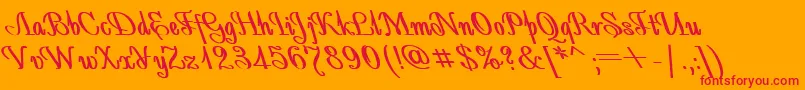AntidecorBoldItalic Font – Red Fonts on Orange Background