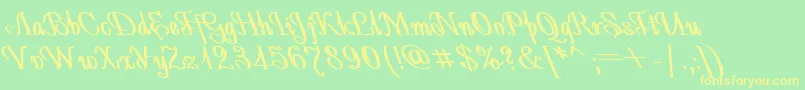 Police AntidecorBoldItalic – polices jaunes sur fond vert