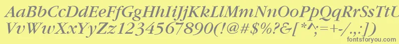 Шрифт GourmandItalic – серые шрифты на жёлтом фоне