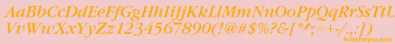 fuente GourmandItalic – Fuentes Naranjas Sobre Fondo Rosa