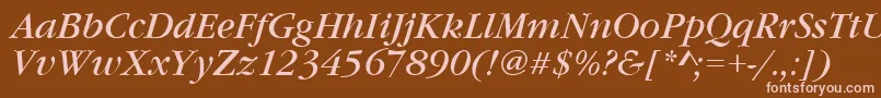 Шрифт GourmandItalic – розовые шрифты на коричневом фоне