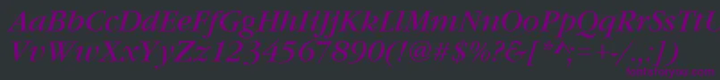 GourmandItalic Font – Purple Fonts on Black Background