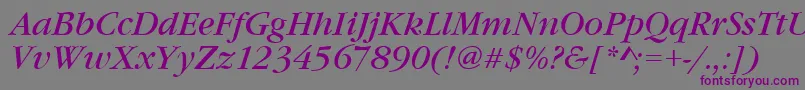 GourmandItalic Font – Purple Fonts on Gray Background