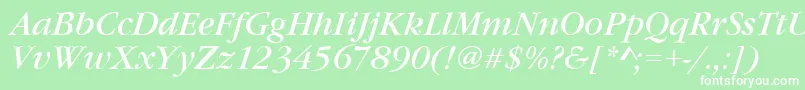 GourmandItalic Font – White Fonts on Green Background