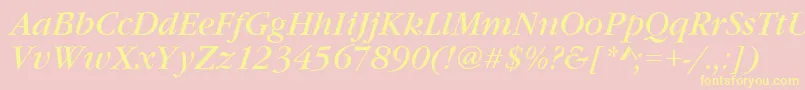 GourmandItalic Font – Yellow Fonts on Pink Background