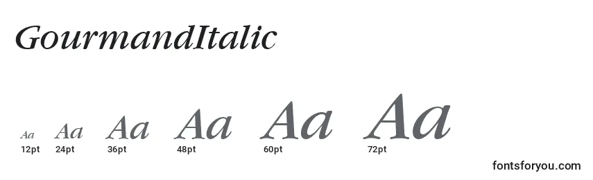 GourmandItalic Font Sizes