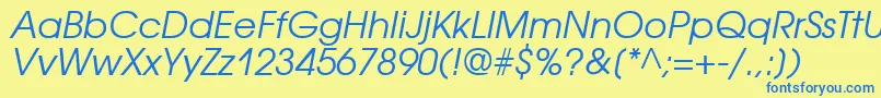 Подробнее о шрифте AvantgardecttItalic Шрифт AvantgardecttItalic – синие шрифты на жёлтом фоне