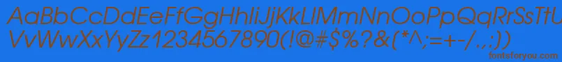AvantgardecttItalic Font – Brown Fonts on Blue Background