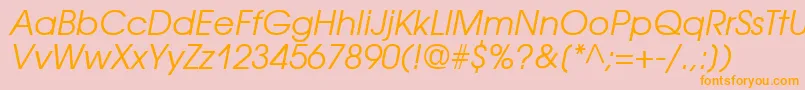 Saiba mais sobre a fonte AvantgardecttItalic Fonte AvantgardecttItalic – fontes laranjas em um fundo rosa