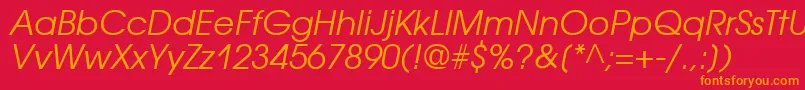 フォントAvantgardecttItalic – 赤い背景にオレンジの文字