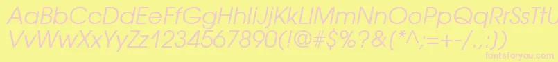 AvantgardecttItalic Font – Pink Fonts on Yellow Background