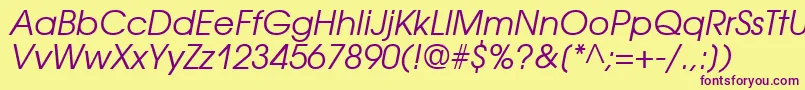 AvantgardecttItalic Font – Purple Fonts on Yellow Background