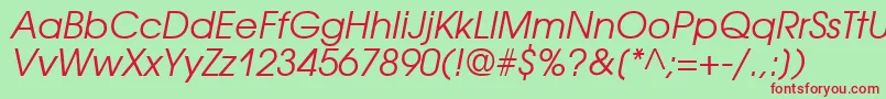 AvantgardecttItalic Font – Red Fonts on Green Background