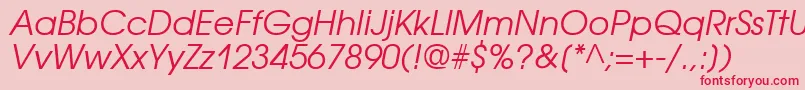 Czcionka AvantgardecttItalic – czerwone czcionki na różowym tle