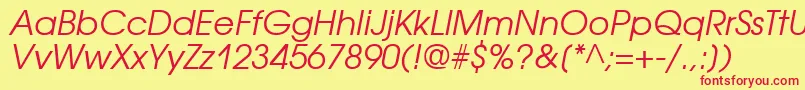 AvantgardecttItalic-fontti – punaiset fontit keltaisella taustalla