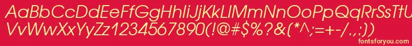 AvantgardecttItalic Font – Yellow Fonts on Red Background