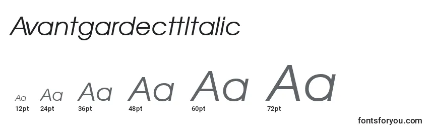 Размеры шрифта AvantgardecttItalic