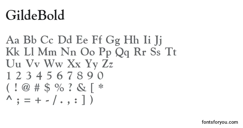 Schriftart GildeBold – Alphabet, Zahlen, spezielle Symbole