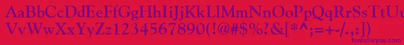 GildeBold Font – Purple Fonts on Red Background