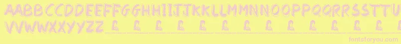 FindAWay Font – Pink Fonts on Yellow Background