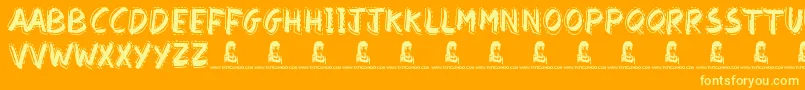 FindAWay Font – Yellow Fonts on Orange Background