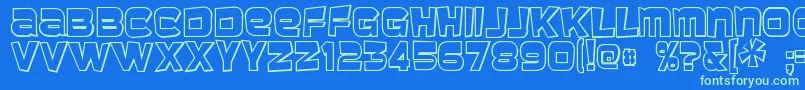 Baveuse31 Font – Green Fonts on Blue Background