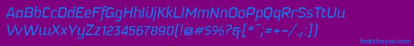 Fonte KautivaItalic – fontes azuis em um fundo violeta