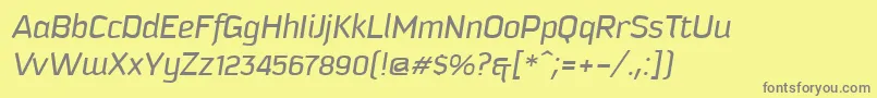 KautivaItalic Font – Gray Fonts on Yellow Background